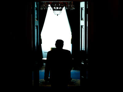 President Trump arrives to speak at an event in the grand foyer of the White House, in Washington, D.C., on July 2, 2020.