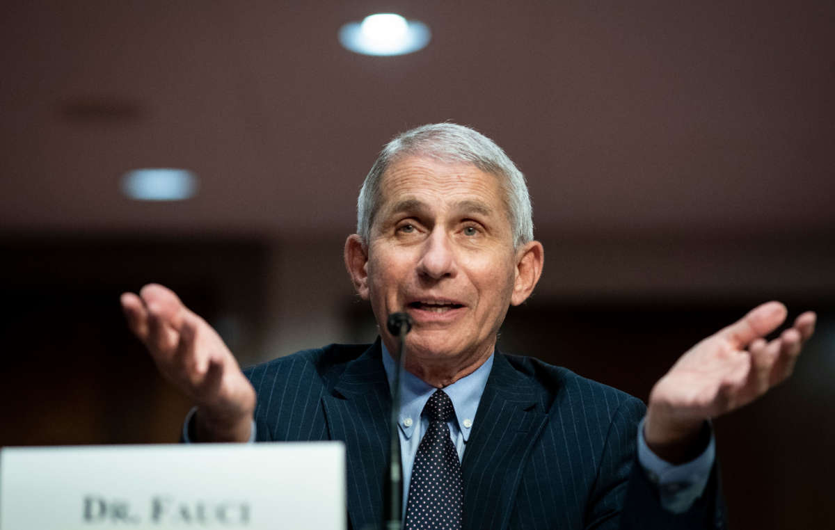 Dr. Anthony Fauci, director of the National Institute of Allergy and Infectious Diseases, speaks during a Senate Health, Education, Labor and Pensions Committee hearing on June 30, 2020, in Washington, D.C.