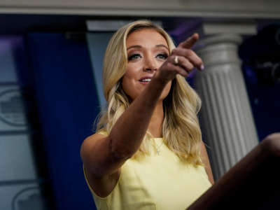 White House Press Secretary Kayleigh McEnany speaks during a press briefing at the White House on July 16, 2020, in Washington, D.C.