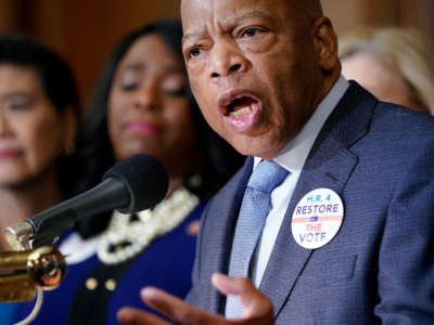 Rep. John Lewis speaks about the Voting Rights Enhancement Act, H.R. 4, on Capitol Hill on February 26, 2019, in Washington, D.C.