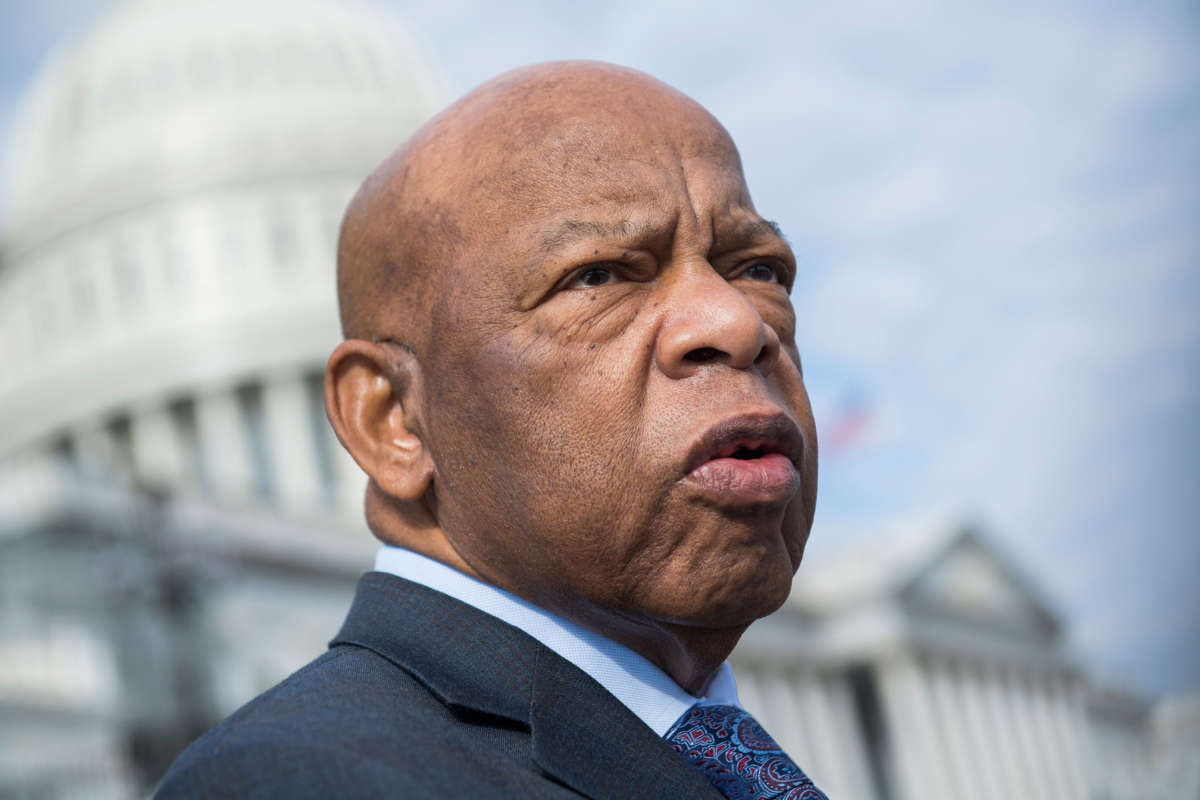 Rep. John Lewis is seen outside the Capitol on December 13, 2018.