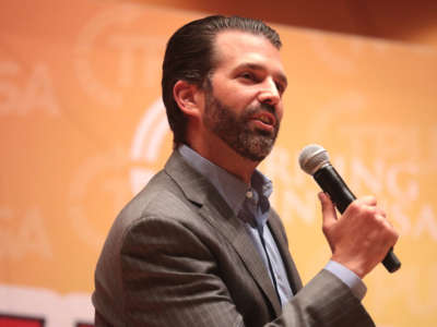 Donald Trump Jr. speaks at the University Center for the Arts at Colorado State University in Fort Collins, Colorado, October 22, 2019.