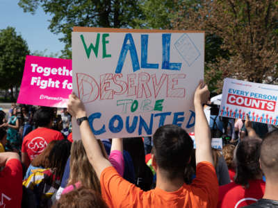 Protesters gathered outside the Supreme Court in support of a fair and accurate census and demanding to not include the controversial question in the next census, on April 23, 2019, in Washington, D.C.