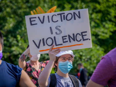 Tenants and Housing Activists gathered at Maria Hernandez Park for a rally and march in the streets of Bushwick in New York City, on July 5, 2020.