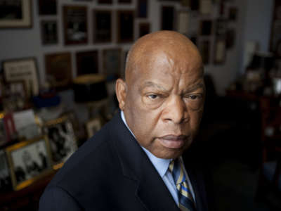 Congressman John Lewis is photographed in his offices in the Canon House office building on March 17, 2009, in Washington, D.C.