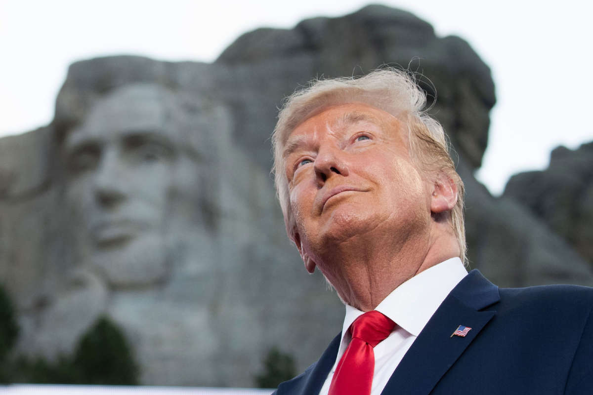 President Trump arrives for the Independence Day events at Mount Rushmore National Memorial in Keystone, South Dakota, July 3, 2020.