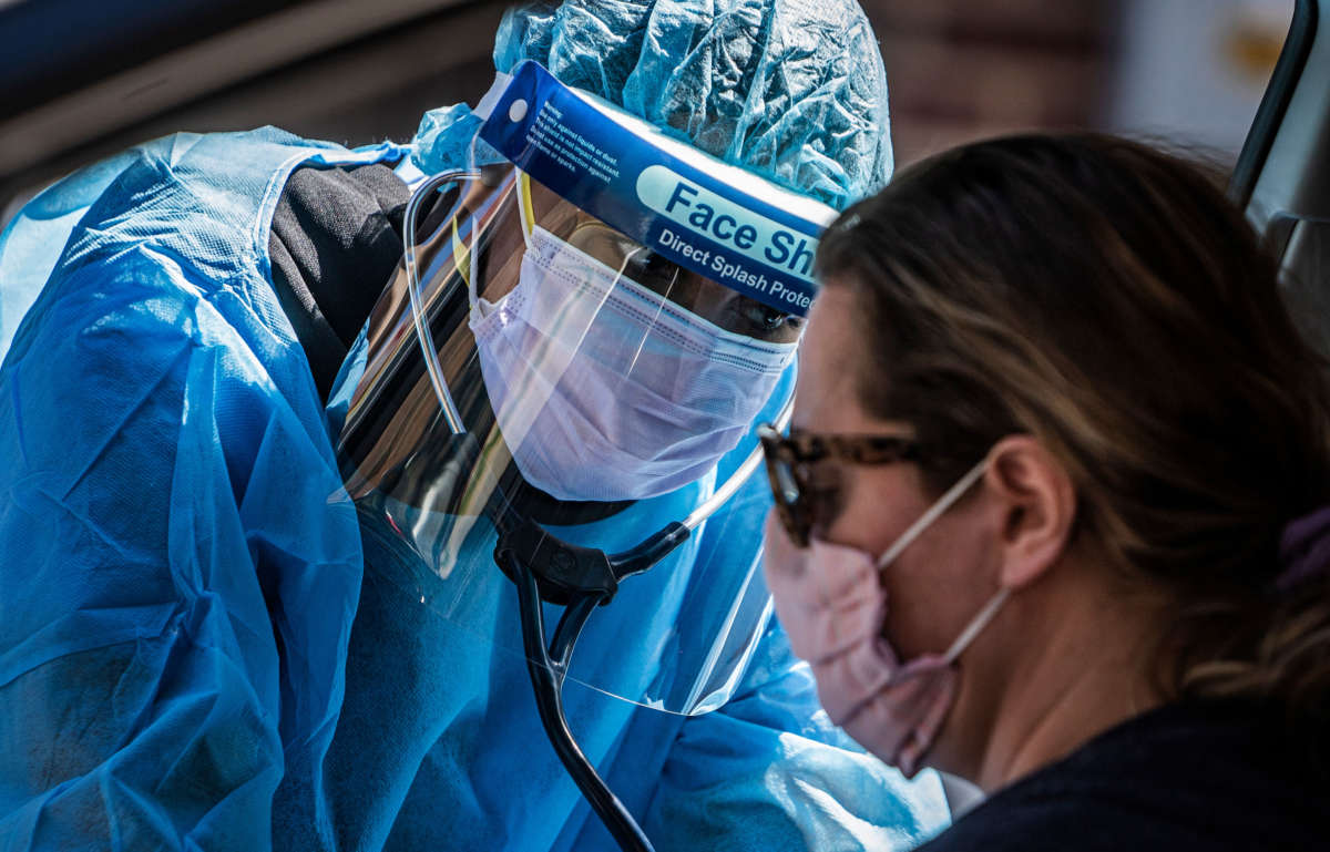 A patient arrives for COVID-19 testing at the People's Center Clinics & Services in Minneapolis, April 27, 2020.