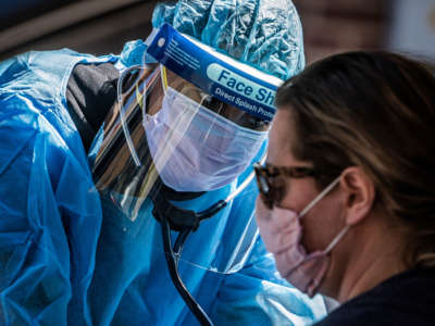 A patient arrives for COVID-19 testing at the People's Center Clinics & Services in Minneapolis, April 27, 2020.