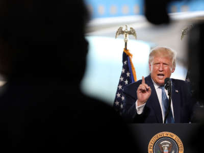 President Trump speaks during a campaign rally at The Defense Contractor Complex on August 18, 2020, in Yuma, Arizona.