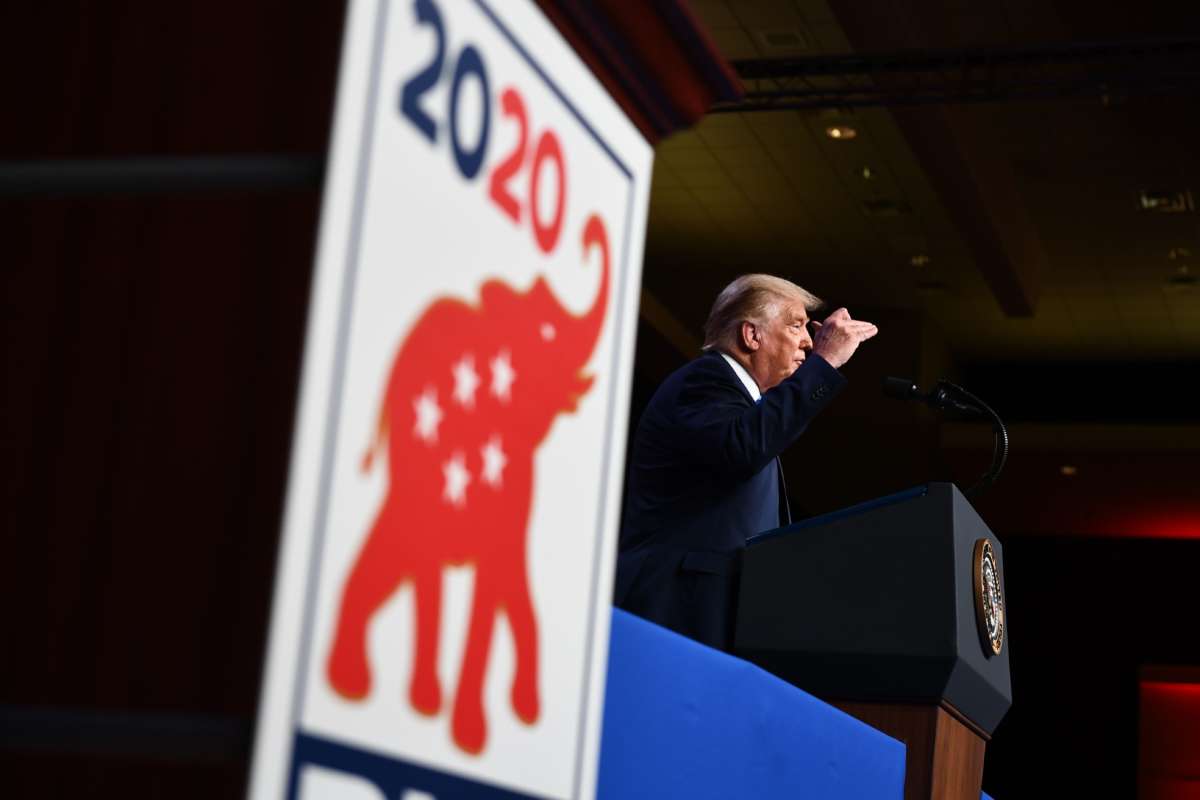 Donald trump speaks at the rnc