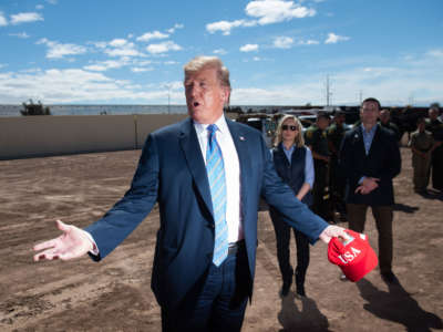 President Trump tours the border wall between the U.S. and Mexico in Calexico, California, April 5, 2019.