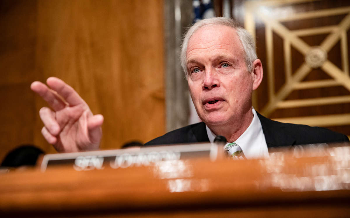 Sen. Ron Johnson speaks at the start of a Senate Homeland Security Committee hearing on March 5, 2020, in Washington, D.C.
