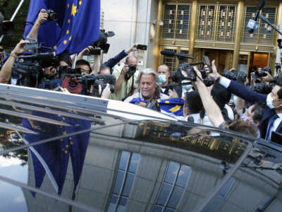 Steve Bannon, former Chief Strategist for Donald Trump, exits Manhattan Federal Court on August 20 2020, in New York City.