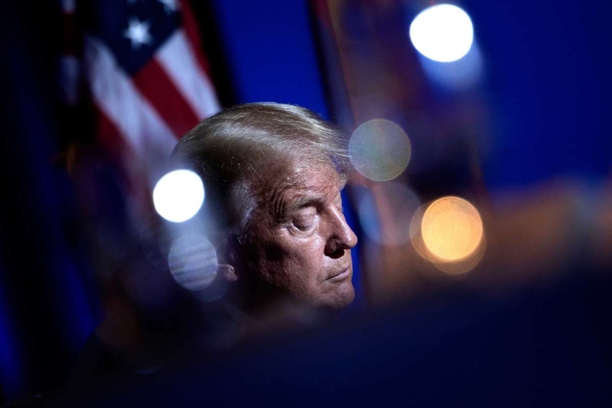 President Trump waits to speak at a roundtable rally at the Arizona Grand Resort and Spa in Phoenix, Arizona, on September 14, 2020.