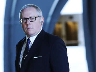 Michael Caputo arrives at the Hart Senate Office building to be interviewed by Senate Intelligence Committee staffers, on May 1, 2018, in Washington, D.C.