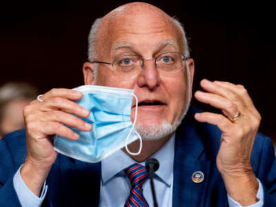 Centers for Disease Control and Prevention (CDC) Director Dr. Robert Redfield speaks at a hearing of the Senate Appropriations subcommittee reviewing coronavirus response efforts on September 16, 2020, in Washington, D.C.