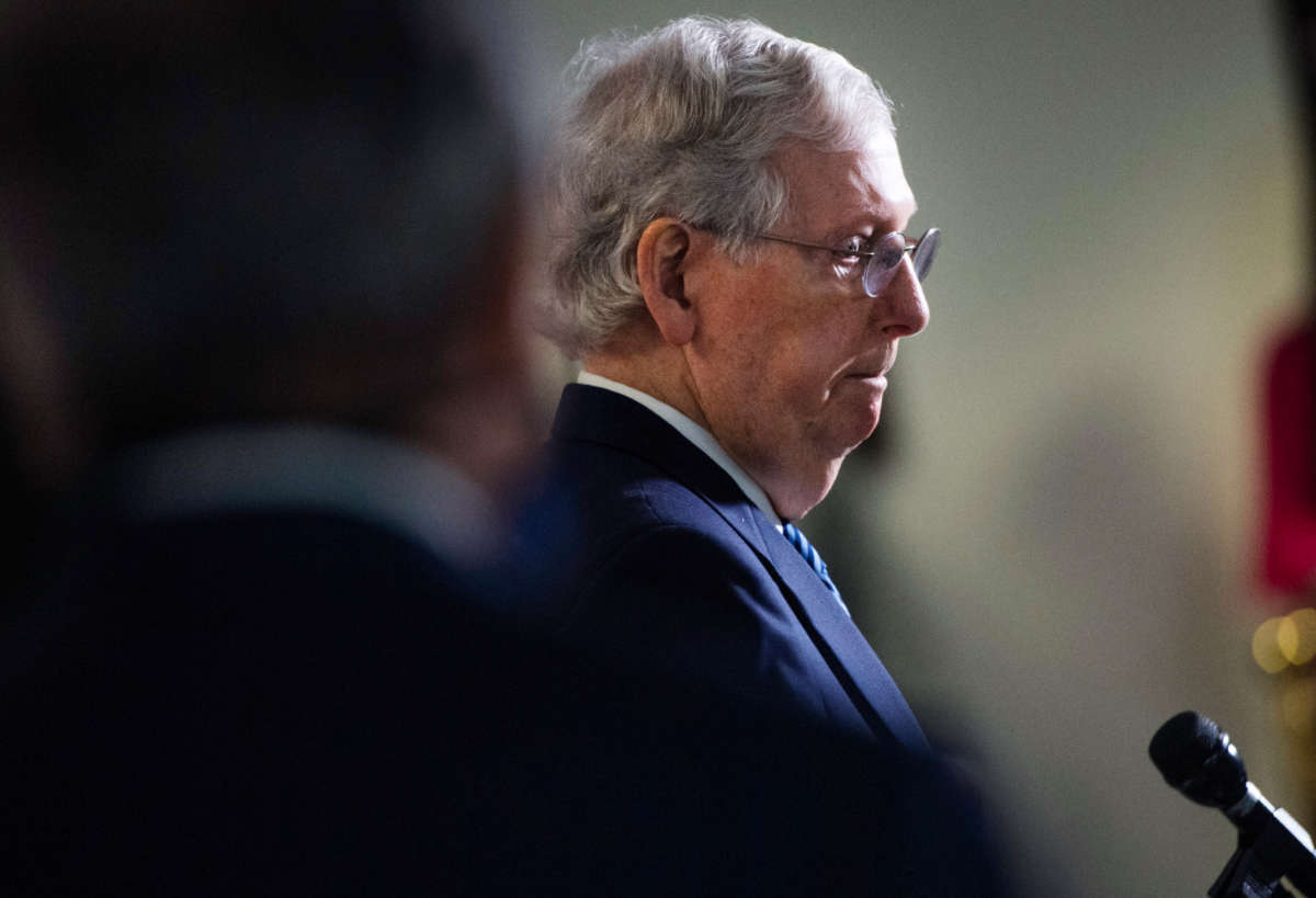 Senate Majority Leader Mitch McConnell conducts a news conference after the Senate Republican Policy luncheon in Hart Building on September 15, 2020.