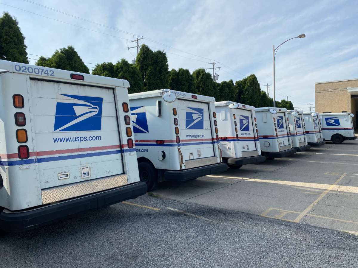 Postal Office trucks in Fort Atkinson, Wisconsin, taken on August 22, 2020.