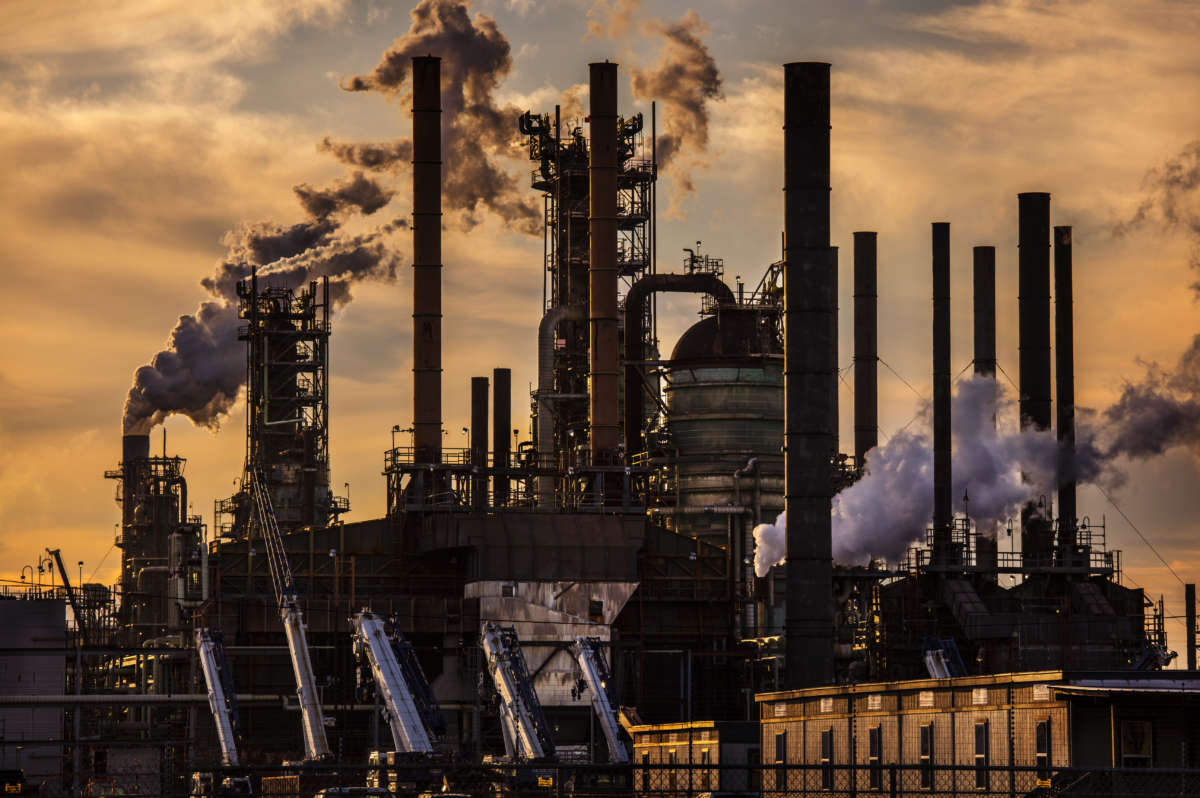 An oil refinery owned by Exxon Mobil is pictured on February 28, 2020, in Baton Rouge, Louisiana.