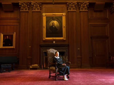 Supreme Court Justice Ruth Bader Ginsburg, who died on Friday, is photographed in the East conference room at the U.S. Supreme Court in Washington, D.C., on August 30, 2013.