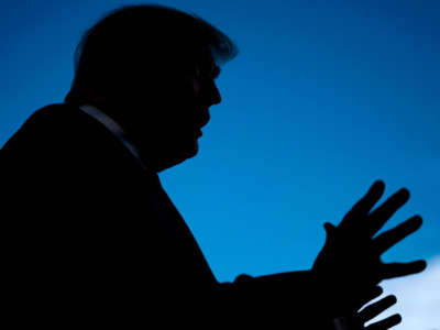 President Trump speaks with reporters on the South Lawn prior to departing the White House abroad Marine One on September 19, 2020, in Washington, D.C.