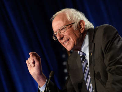 Senator Bernie Sanders speaks at George Washington University in Washington, D.C., on September 24, 2020.