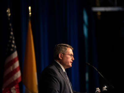 Leonard Leo speaks at the National Catholic Prayer Breakfast in Washington, D.C., on April 23, 2019.