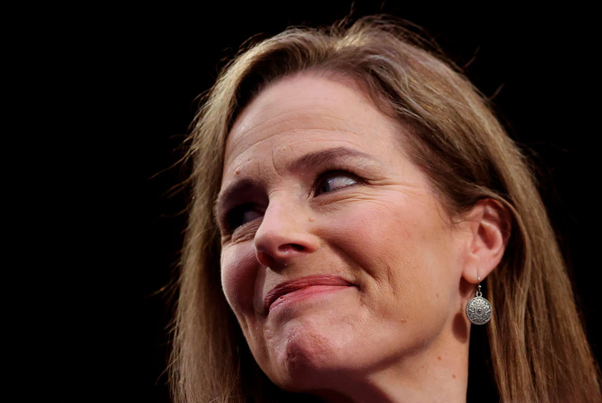 Supreme Court nominee Judge Amy Coney Barrett testifies on the third day of her confirmation hearing before the Senate Judiciary Committee on Capitol Hill on October 14, 2020, in Washington, D.C.