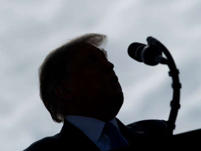 President Trump speaks at a rally on October 15, 2020, in Greenville, North Carolina.