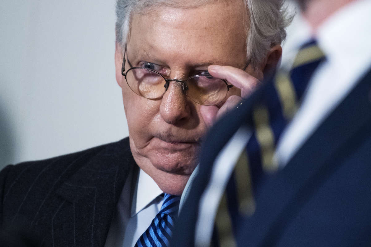 Mitch Mcconnell, but it definitely looks like he's wearing concealer which... lol