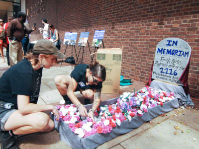 Activists rallied for evidence-based harm reduction policies in front of the James A. Byrne Federal Courthouse in Philadelphia, Pennsylvania on September 5, 2019.