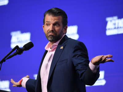 Donald Trump Jr. speaks during a Students for Trump event at the Dream City Church in Phoenix, Arizona, June 23, 2020.