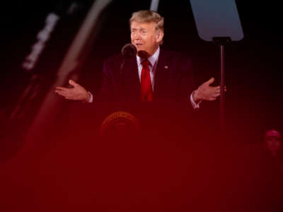 Donald Trump speaks at a campaign rally on October 16, 2020, in Macon, Georgia.