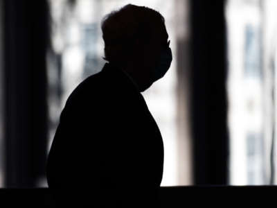 A silhouette of Mitch Mcconnell