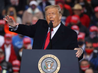 President Trump delivers remarks at a rally on October 26, 2020, in Allentown, Pennsylvania.