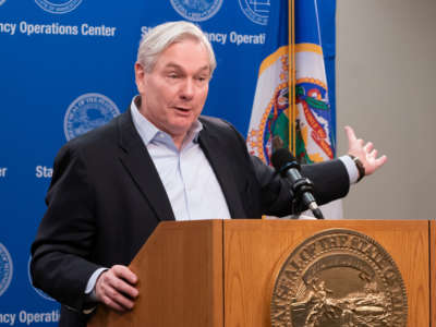 Dr. Michael Osterholm, now a coronavirus advisor to presumptive President-elect Joe Biden, speaks in St. Paul, Minnesota, on April 22, 2020.