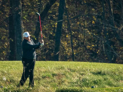 President Trump golfs at Trump National Golf Club, on November 7, 2020, in Sterling, Virginia.