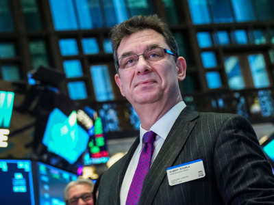 Albert Bourla, chief executive officer of Pfizer pharmaceutical company, arrives to ring the closing bell at the New York Stock Exchange (NYSE) on January 17, 2019, in New York City.