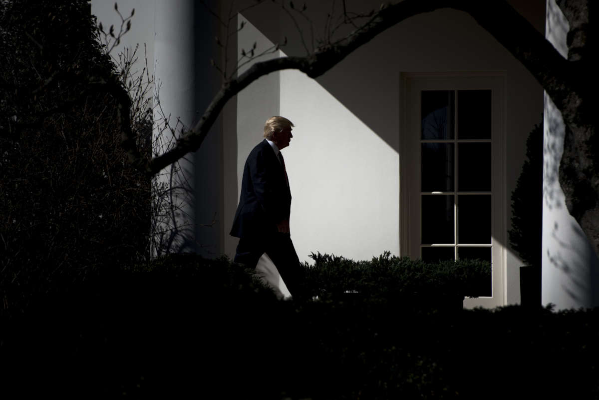 President Trump walks from Marine One to the White House, February 24, 2017, in Washington, D.C.