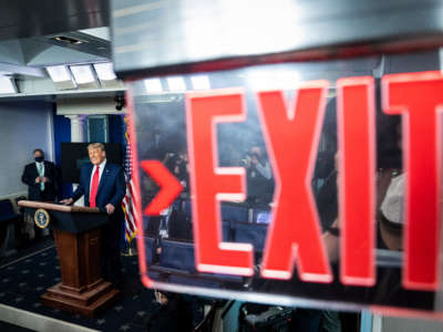 President Trump speaks in the James S. Brady Press Briefing Room at the White House on November 24, 2020, in Washington, D.C.