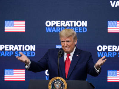 President Trump speaks at the Operation Warp Speed Vaccine Summit on December 8, 2020, in Washington, D.C.