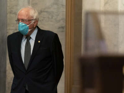 Sen. Bernie Sanders arrives at the U.S. Capitol on October 20, 2020, in Washington, D.C.