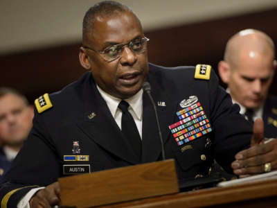 Gen. Lloyd Austin speaks during a hearing of the Senate Armed Services Committee on March 8, 2016, in Washington, D.C.