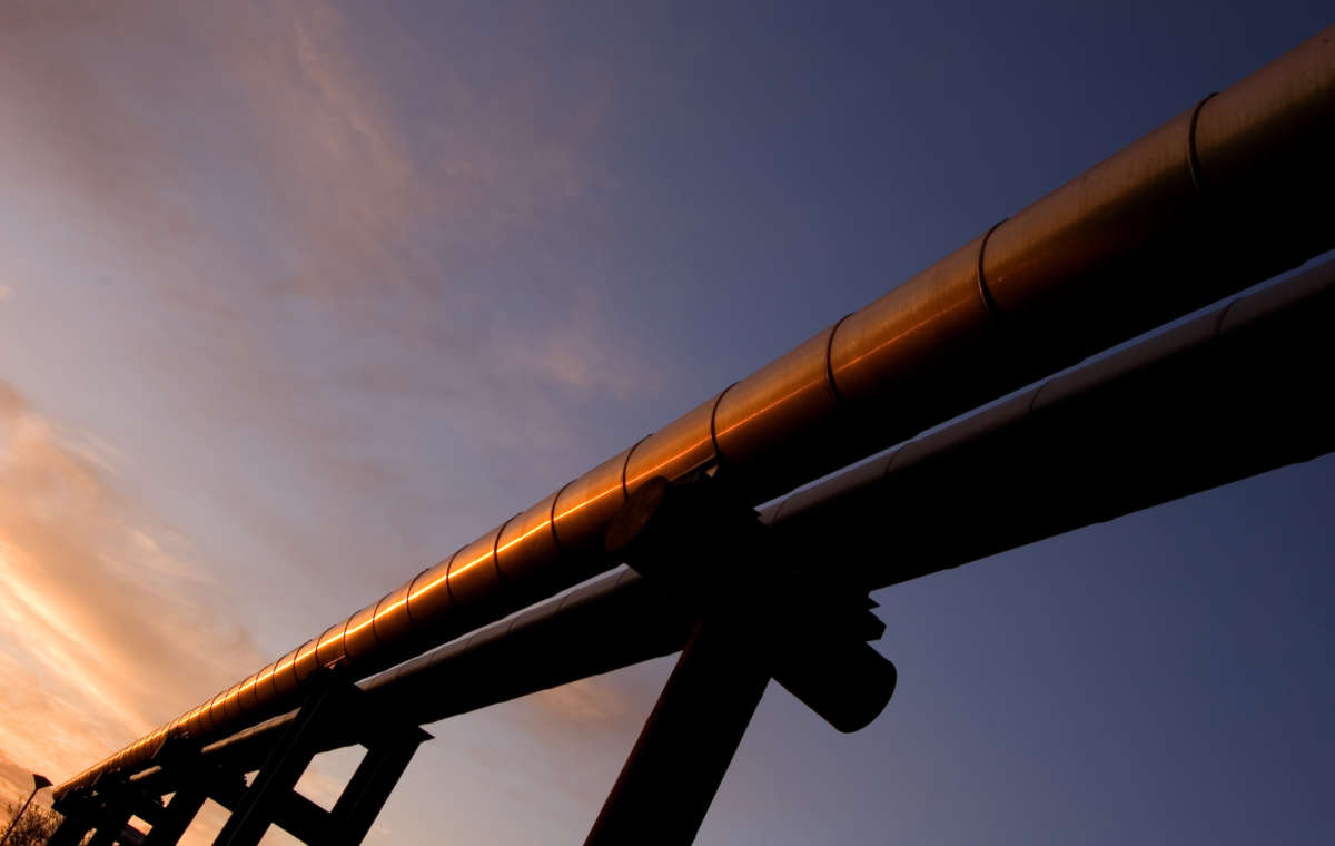 An elevated pipeline for fossil fuels