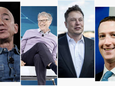 Jeff Bezos, Bill Gates, Elon Musk and Mark Zuckerberg