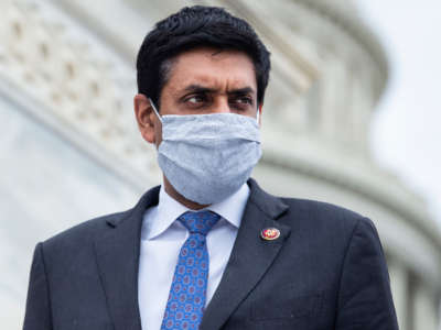 Rep. Ro Khanna is seen on the House steps of the Capitol during votes on December 4, 2020.