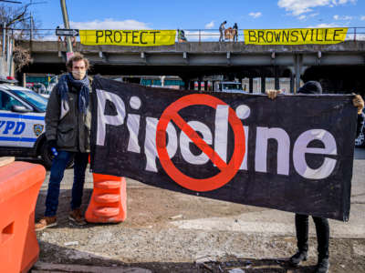 Residents from Brownsville, Brooklyn, disrupted National Grids construction site at the intersection of Junius St. and Linden Boulevard halting their so-called Metropolitan Reliability Infrastructure Project, better known as the North Brooklyn Pipeline, successfully shutting it down for the day, on December 10, 2020.