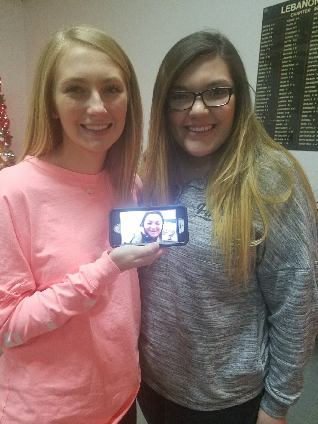 Jessica Antunez’s teenage daughters on a video visit with their mother, on Christmas 2017.