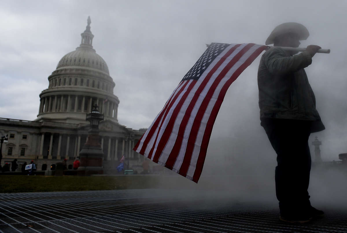 Trump supporters rally outside the U.S. Capitol in Washington, D.C., on January 6, 2021.