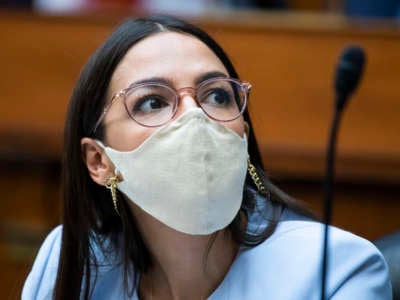 Rep. Alexandria Ocasio-Cortez is seen in the Rayburn House Office Building on Monday, August 24, 2020.